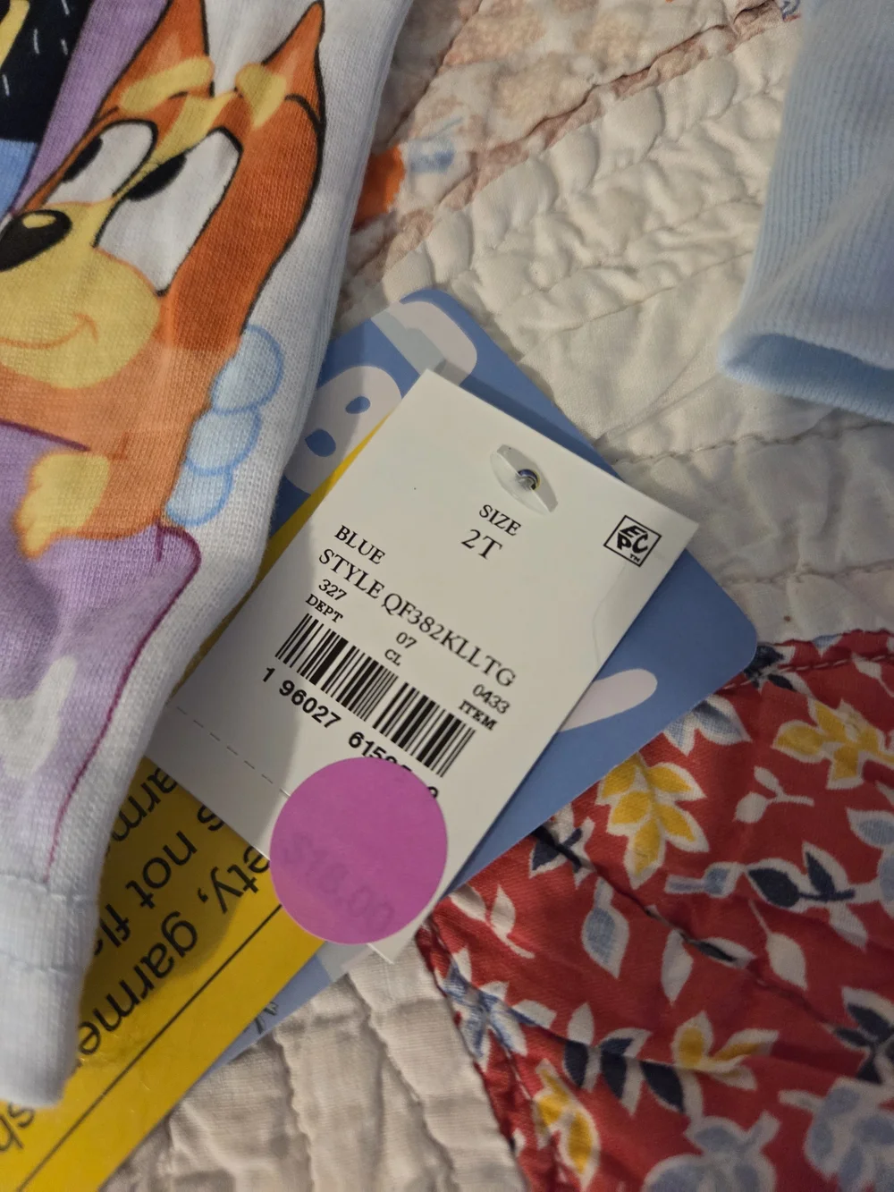 Unisex toddler pajamas nwt bluey 2t blue & purple star bedtime with dad